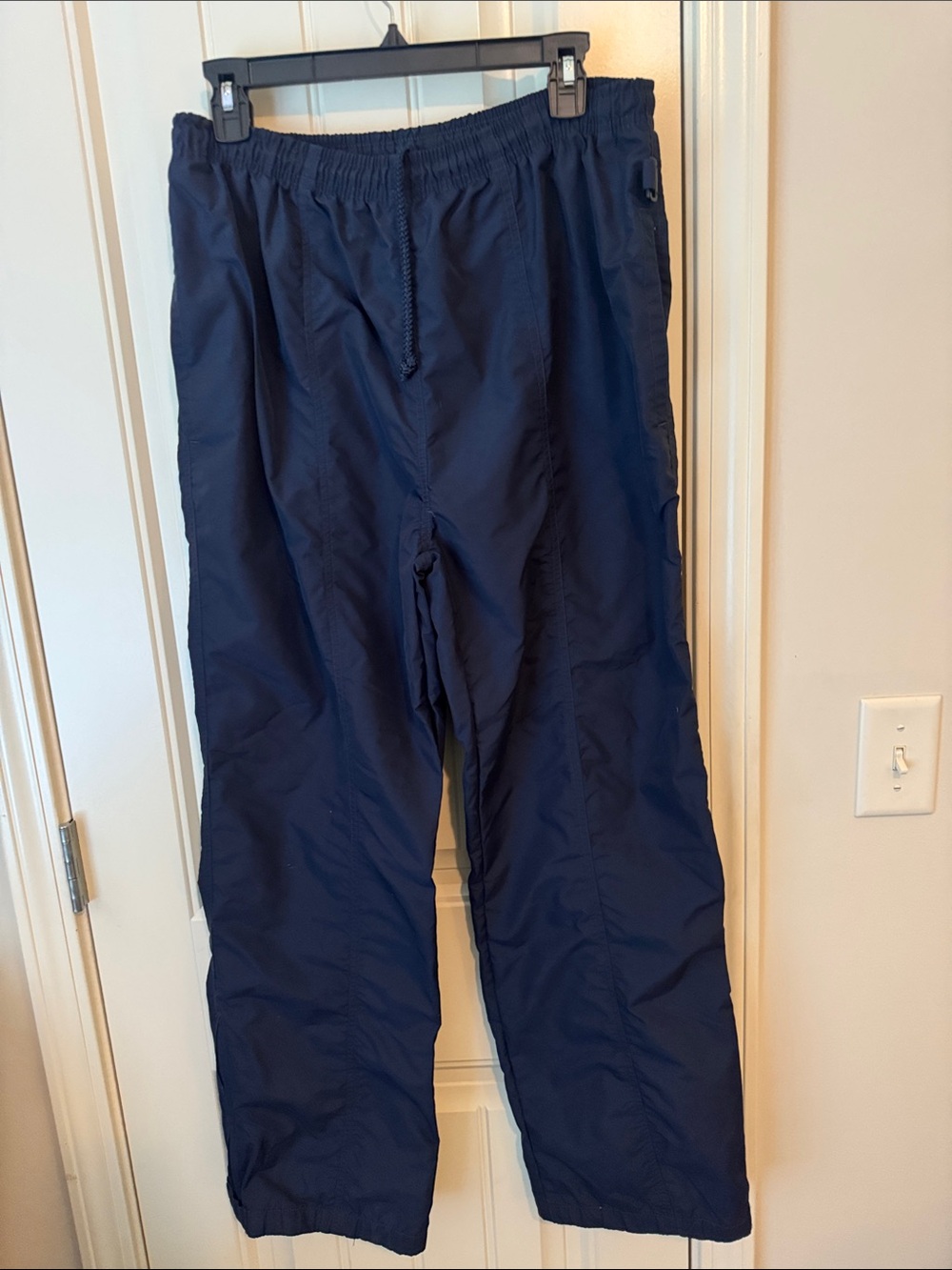 White Sierra Navy Blue Elastic Waist Joggers